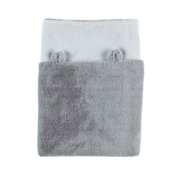 Couverture 75 x 100 cm gris clair fausse fourrure Noukies