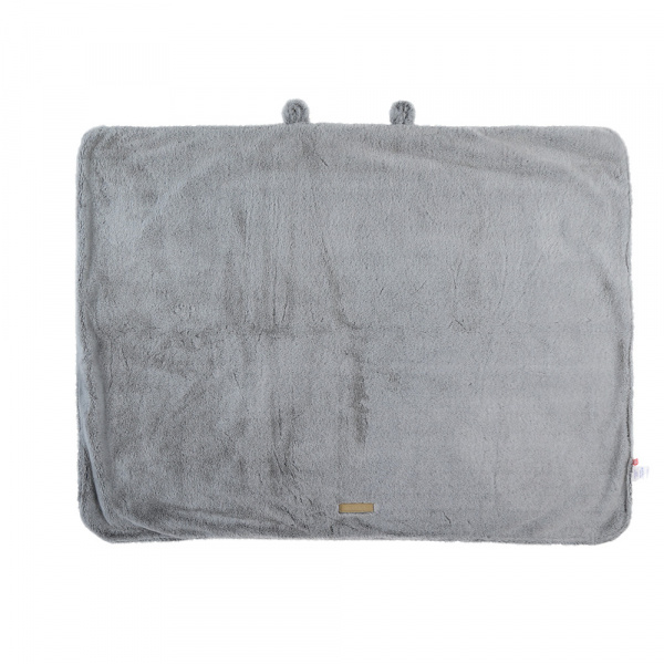 Couverture 75 x 100 cm gris clair fausse fourrure Noukies