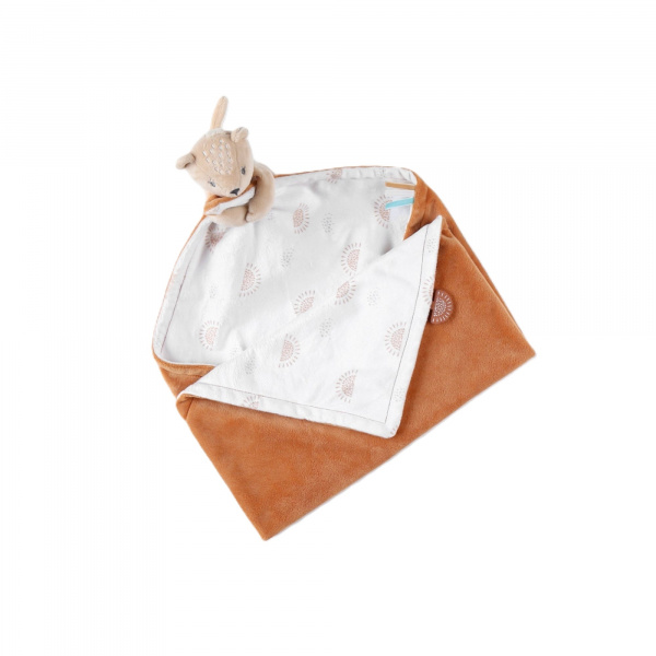 Couverture en veloudoux beige 50 x 50 cm Noukies