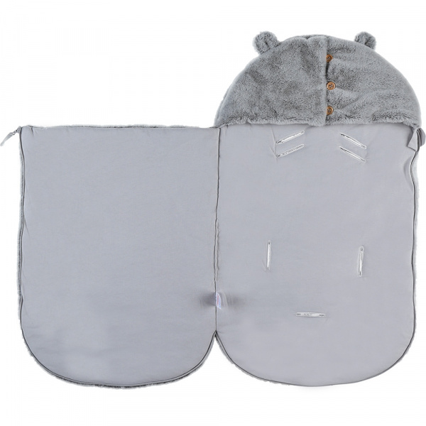 Nid d'ange gris clair fausse fourrure Noukies