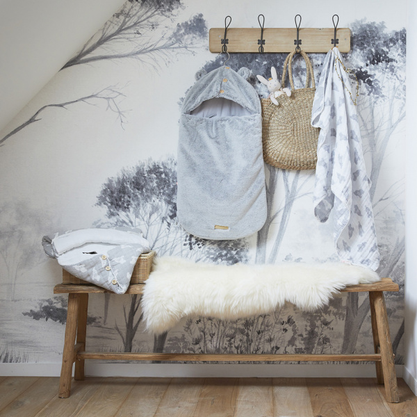 Nid d'ange gris clair fausse fourrure Noukies