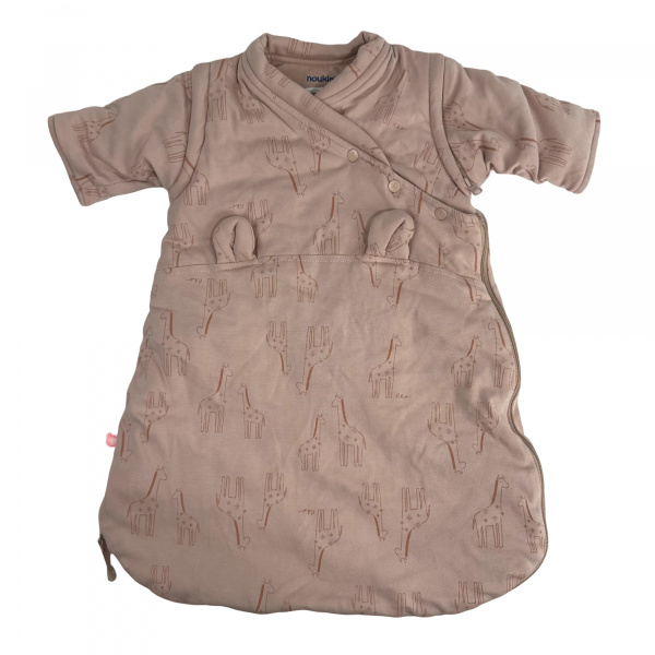 Les imparfaits - gigoteuse hiver 0-3 mois jersey bio rose girafe Noukies
