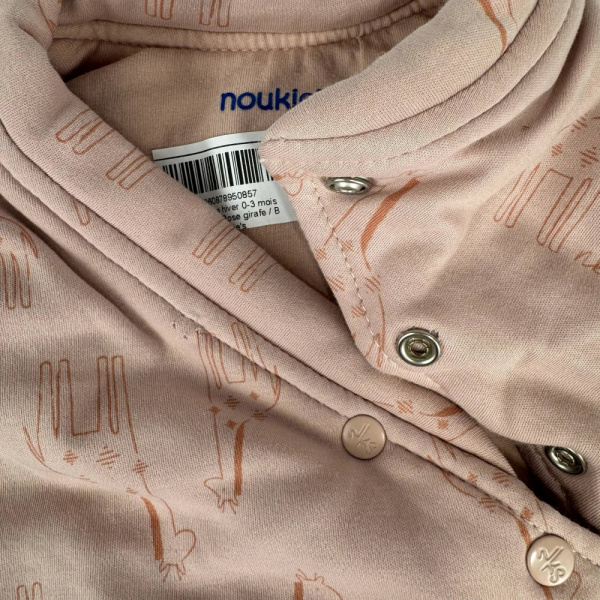 Les imparfaits - gigoteuse hiver 0-3 mois jersey bio rose girafe Noukies