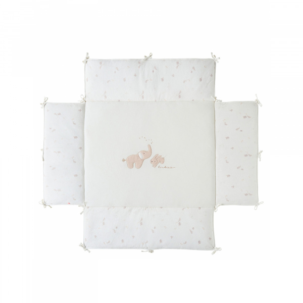 Tapis de parc 75x95cm en veloudoux bali, moka & snow Noukies