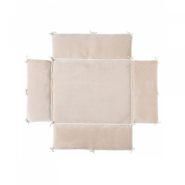 Tapis de parc 75x95cm en veloudoux bali, moka & snow Noukies