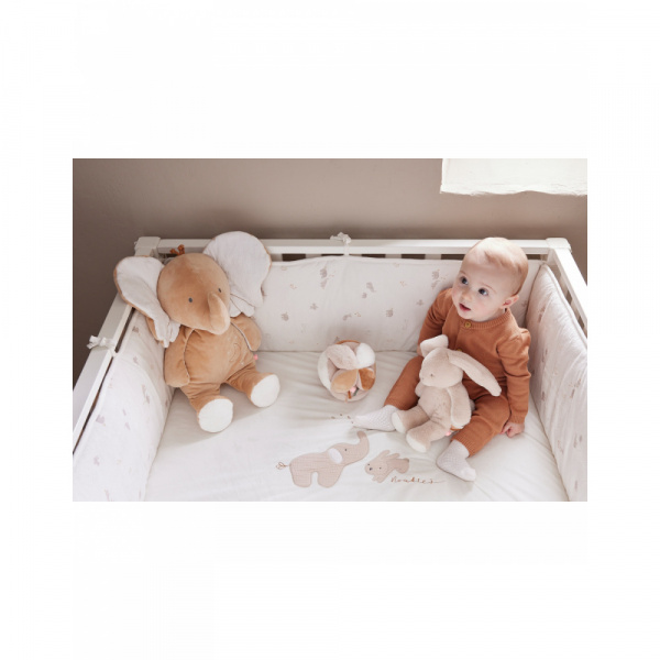 Tapis de parc 75x95cm en veloudoux bali, moka & snow Noukies