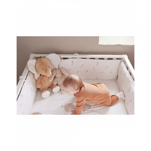 Tapis de parc 75x95cm en veloudoux bali, moka & snow Noukies