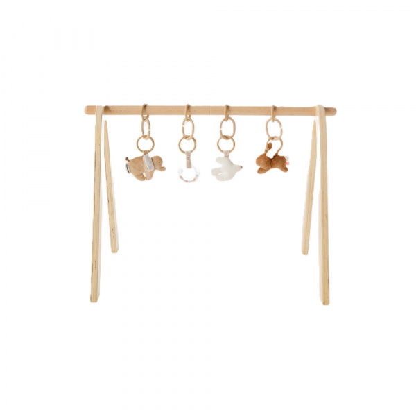 Arche d'éveil en bois + set de jouets d'activités bali, moka & snow Noukies