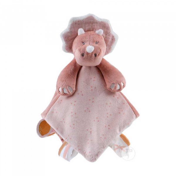 Doudou veloudoux tricératops rose Noukies