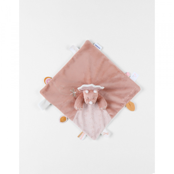 Doudou veloudoux tricératops rose Noukies