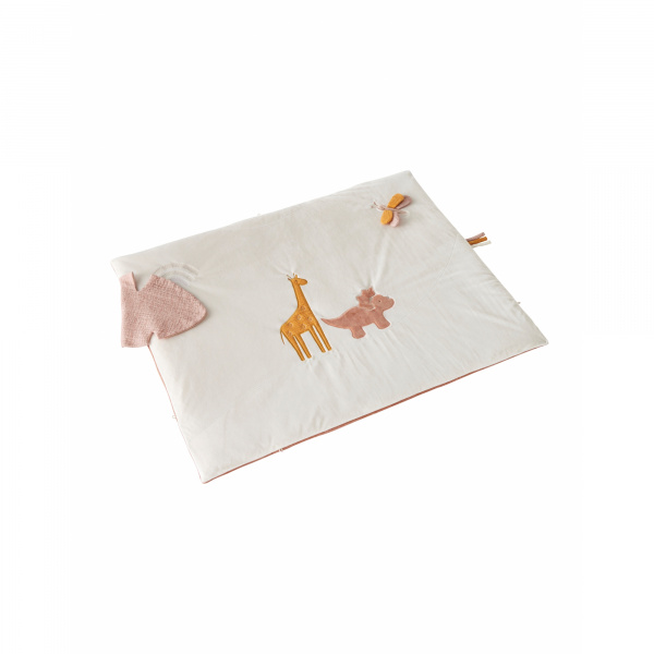 Tapis de jeu et de parc en veloudoux écru 75 x 95 cm popsie gigi et louli Noukies