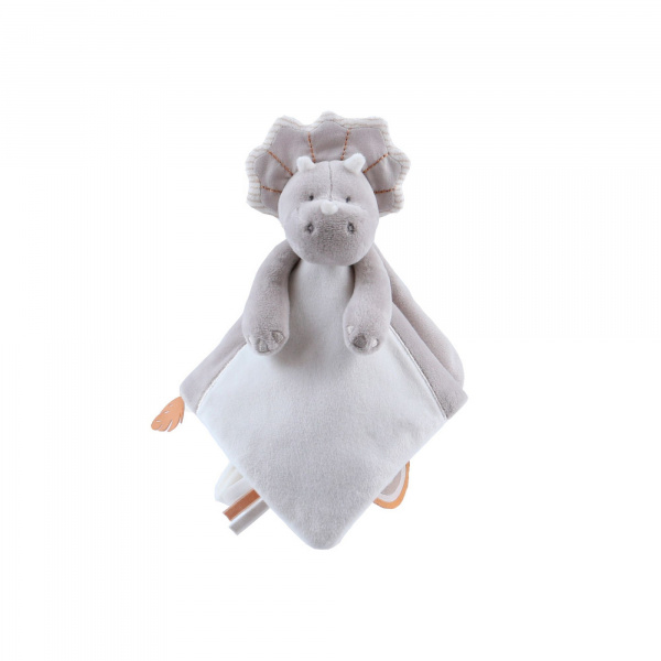 Doudou rhinocéros tout doux gris Noukies