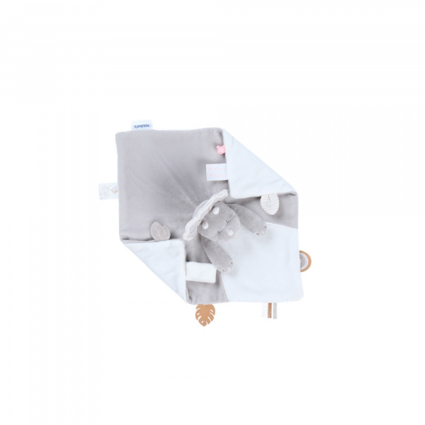 Doudou rhinocéros tout doux gris Noukies