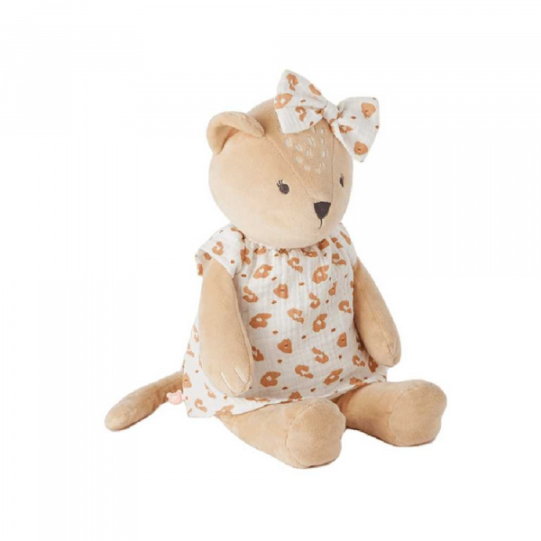 Peluche kendi medium en veloudoux beige/terracotta Noukies