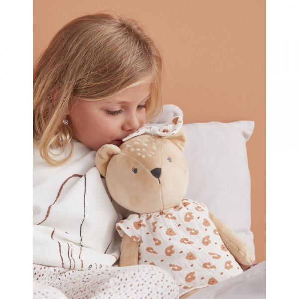 Peluche kendi medium en veloudoux beige/terracotta Noukies