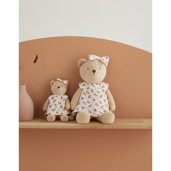 Peluche kendi medium en veloudoux beige/terracotta Noukies