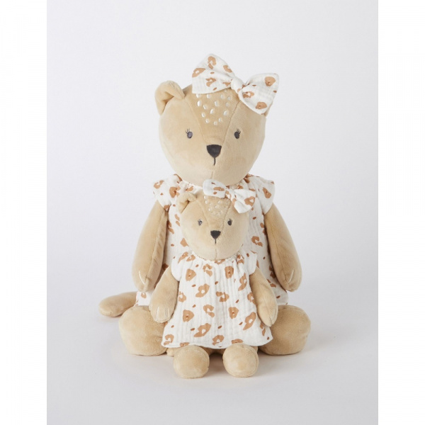 Peluche small kendi en veloudoux beige/terracotta Noukies