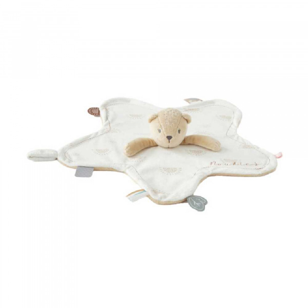 Doudou marionnette kendi en veloudoux beige Noukies