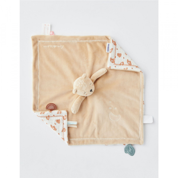 Doudou kendi jour&nuit à tête réversible véloudoux beige Noukies