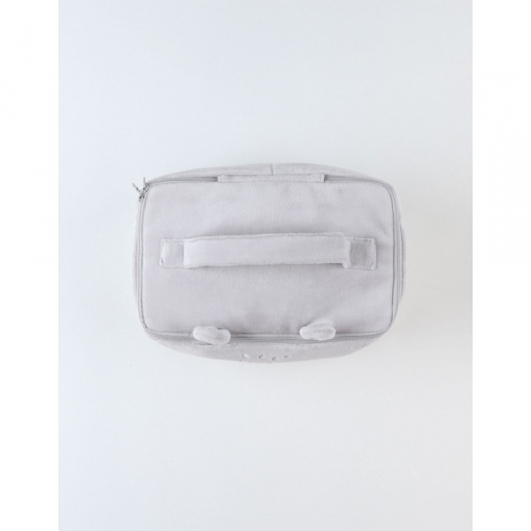 Trousse de toilette en veloudoux gris clair Noukies