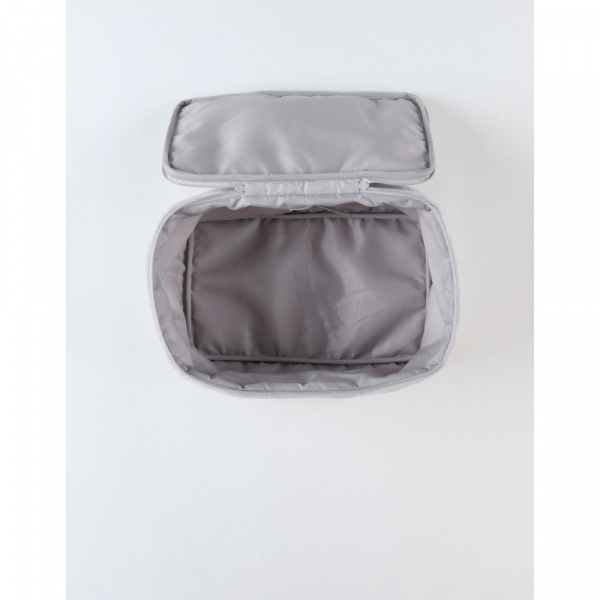 Trousse de toilette en veloudoux gris clair Noukies