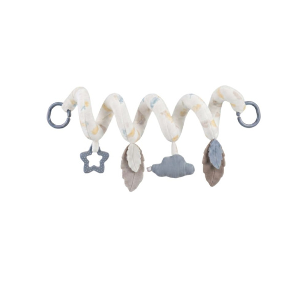 Attache-tétine universelle en coton bio bleu Noukies
