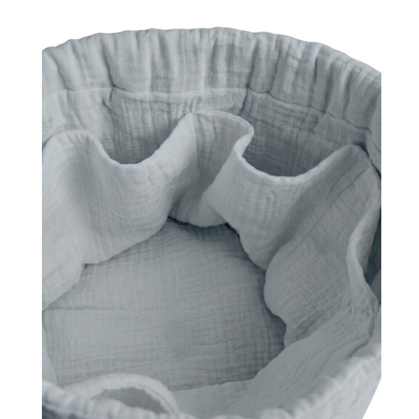 Panier de rangement nomade en coton bio bleu Noukies