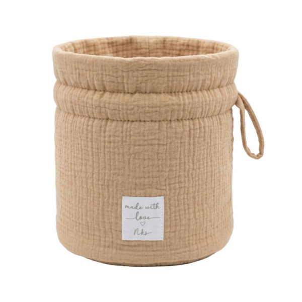 Panier de rangement nomade en coton bio sable Noukies