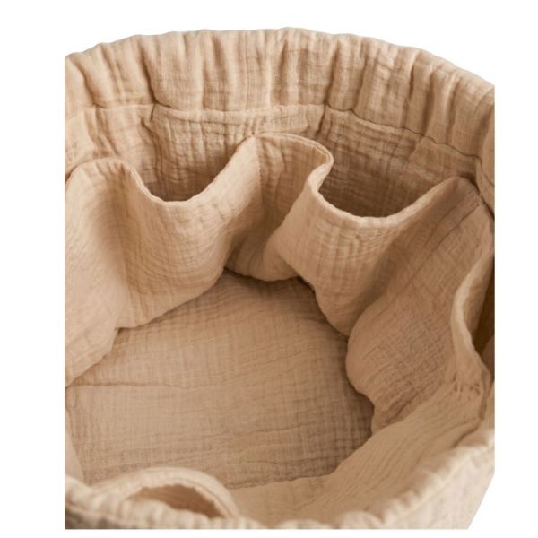 Panier de rangement nomade en coton bio sable Noukies