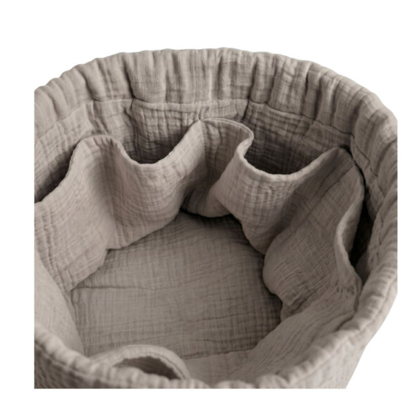 Panier de rangement nomade en coton bio beige Noukies