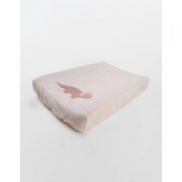 Matelas à langer avec housse dinosaure popsie rose Noukies