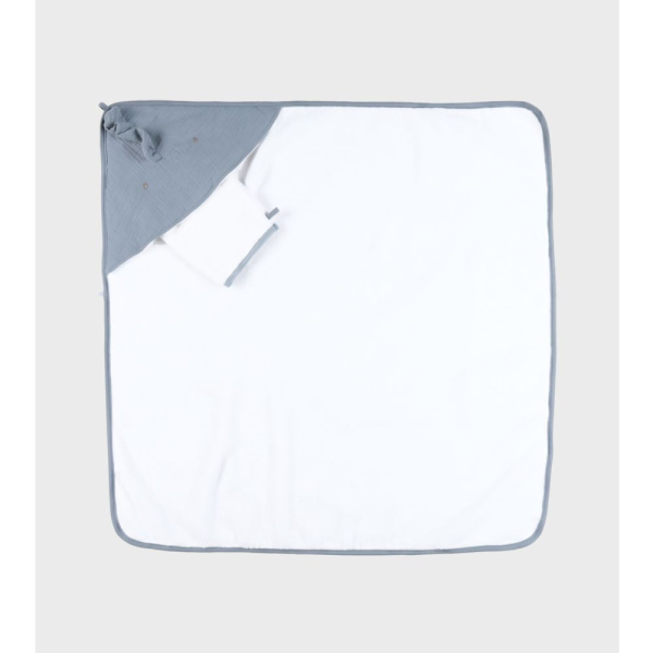 Cape de bain bébé avec gant lino Noukies