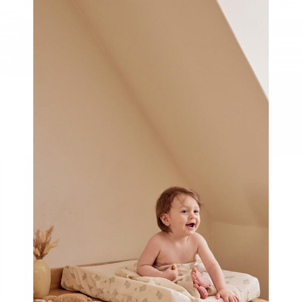 Housse de matelas à langer en mousseline - blanc Noukies