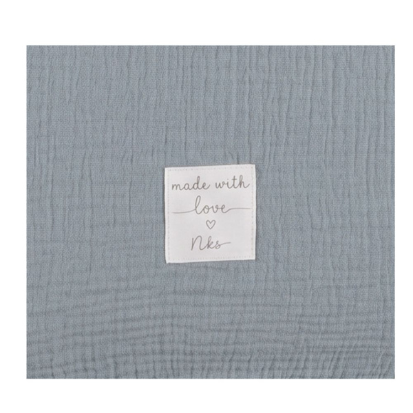 Attache-tétine universelle en coton bio bleu Noukies