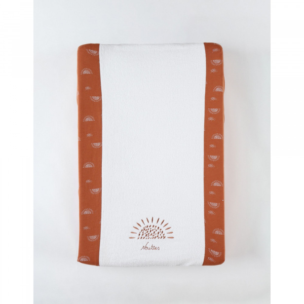 Matelas à langer 45x67 cm avec housse écru/caramel Noukies