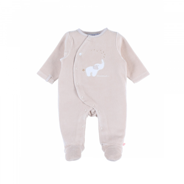 Pyjama velours beige bali 1 mois - bali, moka & snow Noukies