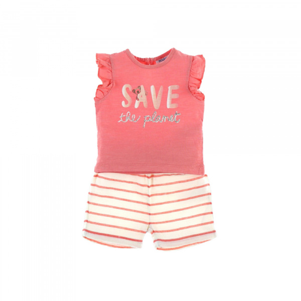 Ensemble t-shirt et short rose 6 mois Noukies