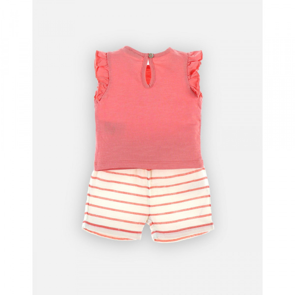 Ensemble t-shirt et short rose 6 mois Noukies