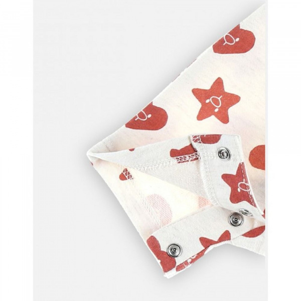 Combishort à imprimée en coton, écru/rouge 9 mois Noukies