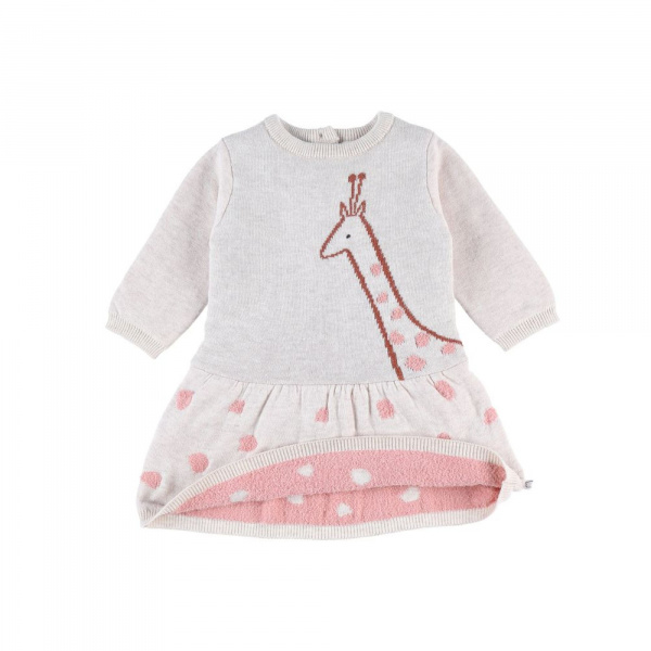 Robe girafe beige/rose 1 mois Noukies