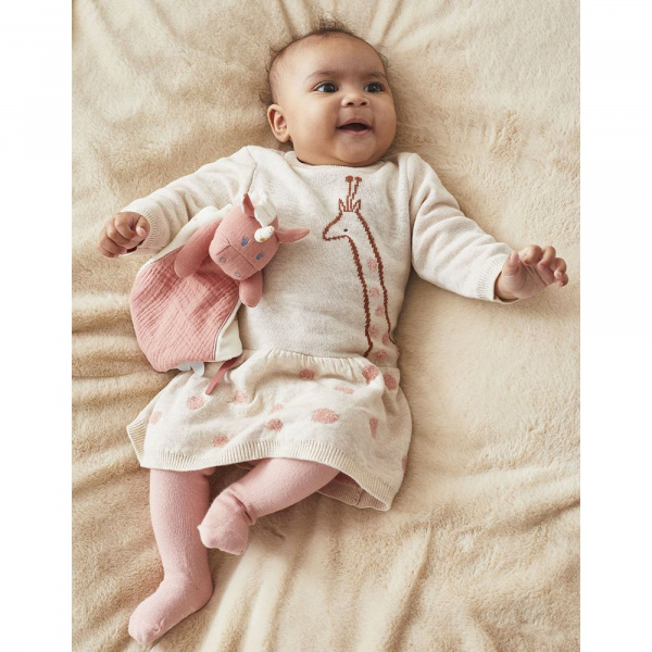 Robe girafe beige/rose 1 mois Noukies