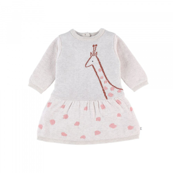 Robe girafe beige/rose 1 mois Noukies