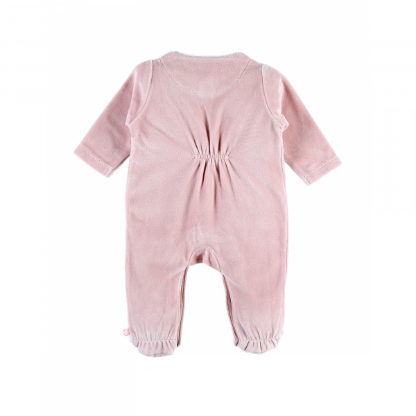 Pyjama 1 pièce velours tiga rose 9 mois Noukies