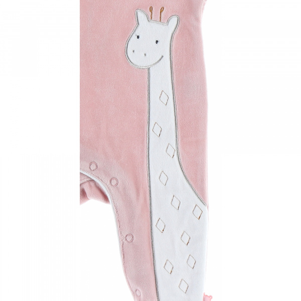 Pyjama bébé en velours tiga rose - 12 mois Noukies