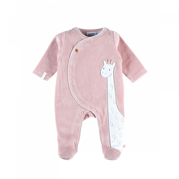 Pyjama bébé en velours tiga rose - 18 mois Noukies
