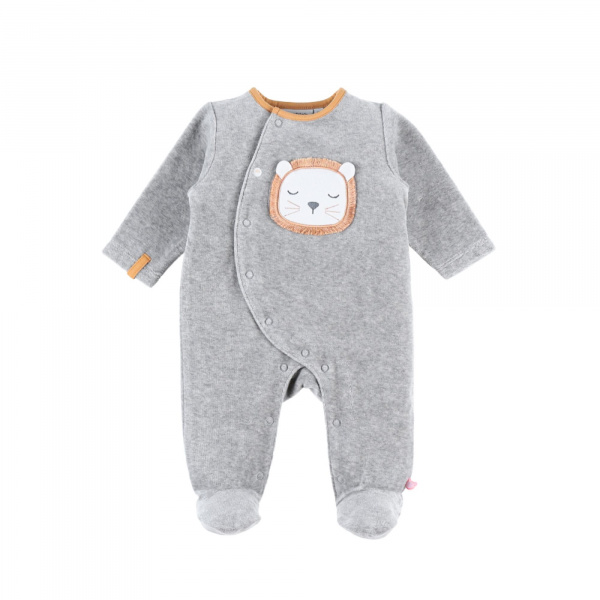 Pyjama bébé velours babou et kendi gris 12 mois Noukies