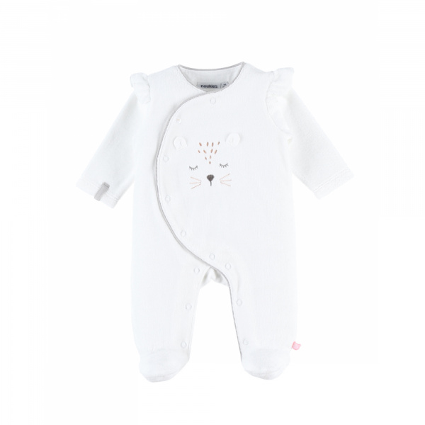 Pyjama bébé en velours babou & kendi écru - 18 mois Noukies