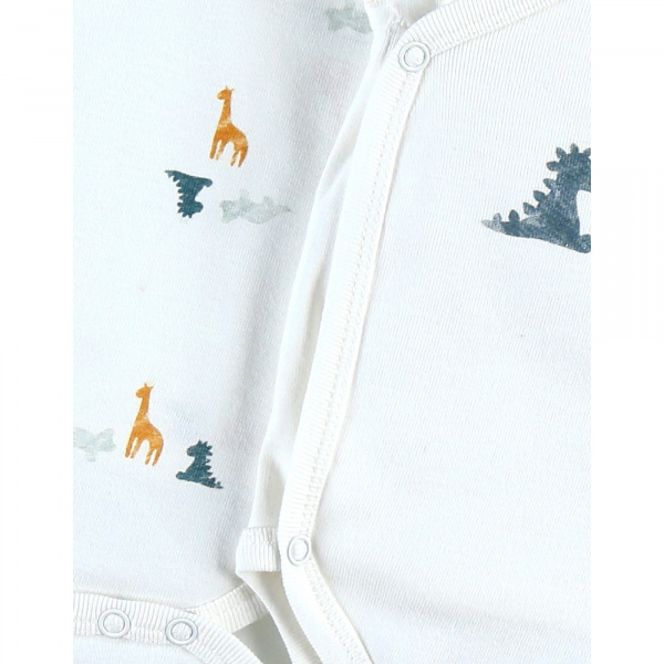 Lot de 2 bodies coton bio manches longues 12 mois - stegi tiga & ops Noukies