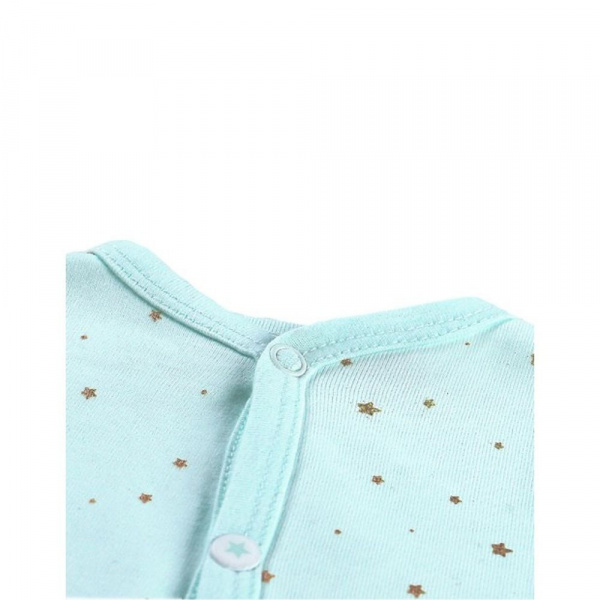 Combinaison étoiles en coton bio turquoise 3 mois Noukies