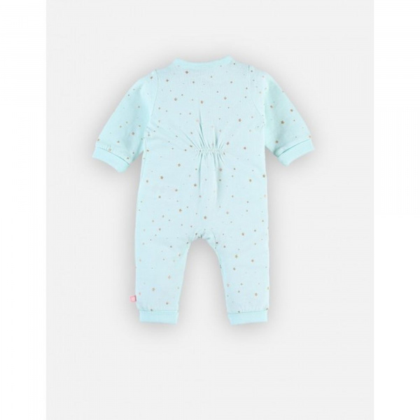 Combinaison étoiles en coton bio turquoise 6 mois Noukies
